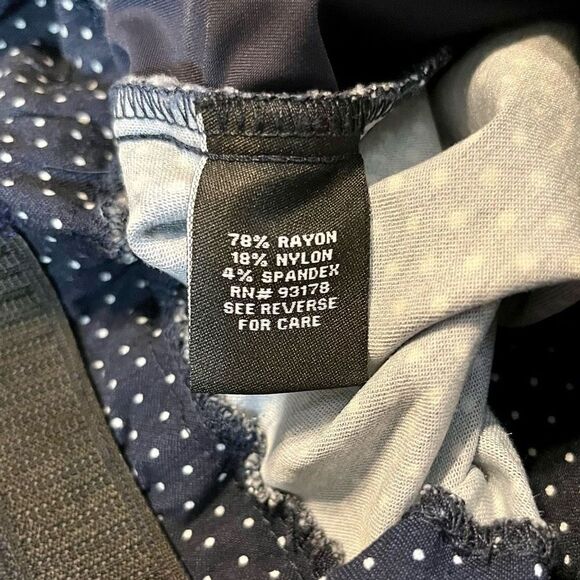 Premise Polka Dot Dark Navy and Cream Ombré Look Tummy Control Bengaline Pants S - Picture 11 of 13